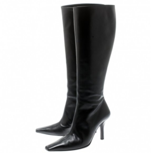 RARE Gucci G heel knee high leather boots 37.5 - Picture 3 of 8